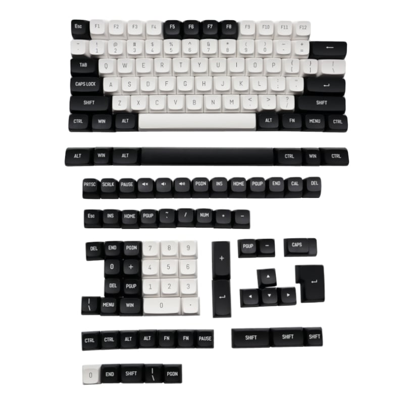 REDRAGON KeyCaps Black and White PBT 150Key set