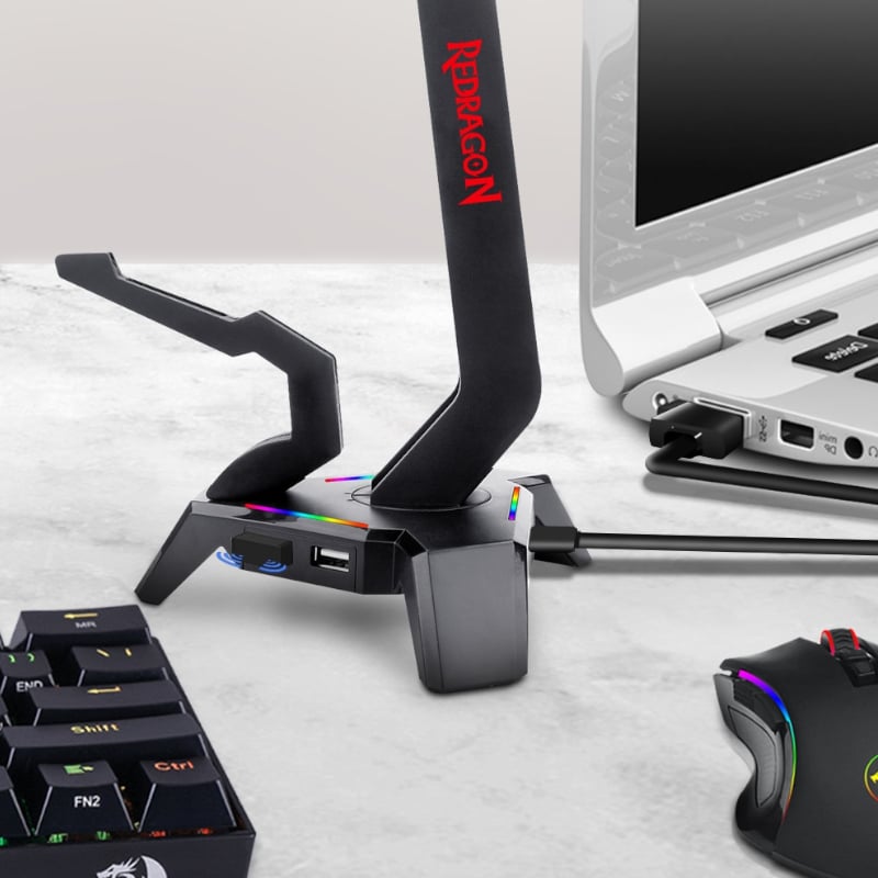 REDRAGON SCEPTRE ELITE RGB Gaming Headset Stand and Mouse Bungee - Black