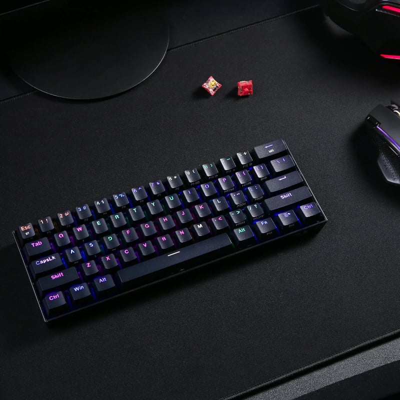 REDRAGON DRACONIC PRO Mechanical 61 Key|Bluetooth 5.0|RGB 9 Colour Modes|Rechargable Battery|Type-C Charging Cable Gaming Keyboard - Black