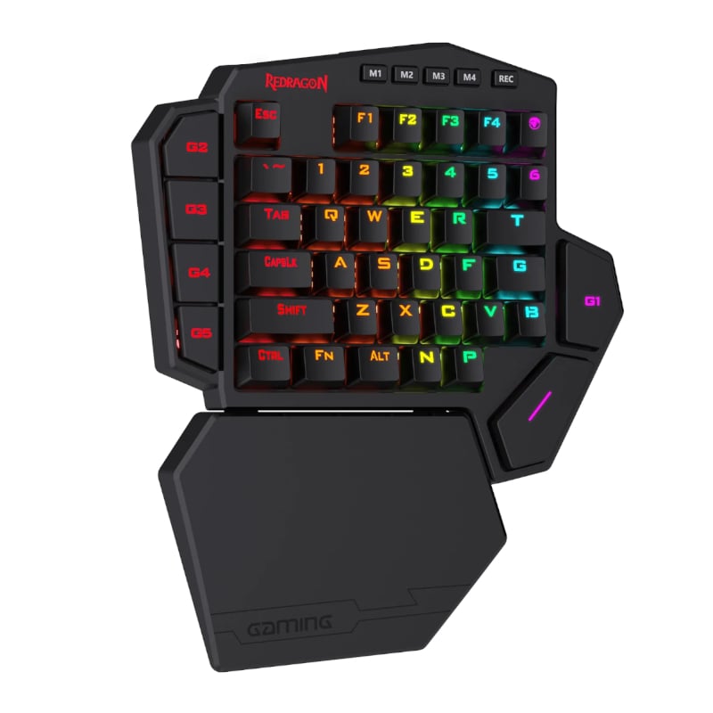 REDRAGON Diti Elite One-Handed RGB Wireless Mechanical Gaming Keyboard - Black