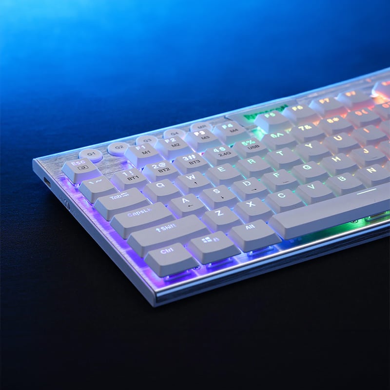 REDRAGON HORUS 87KEY RGB LED SUPER-SLIM ALU FRAME - White