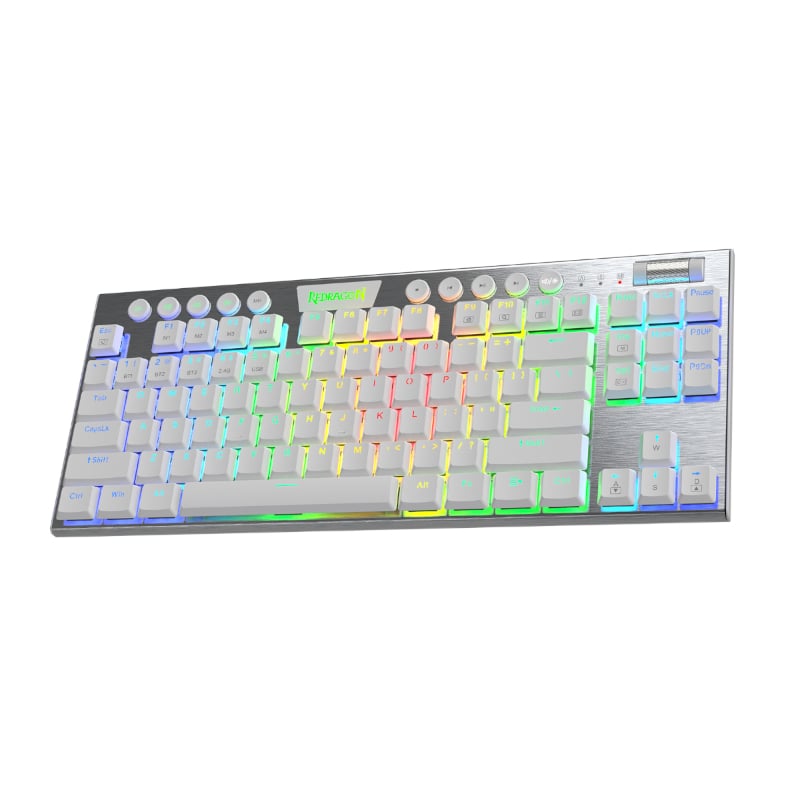 REDRAGON HORUS 87KEY RGB LED SUPER-SLIM ALU FRAME - White