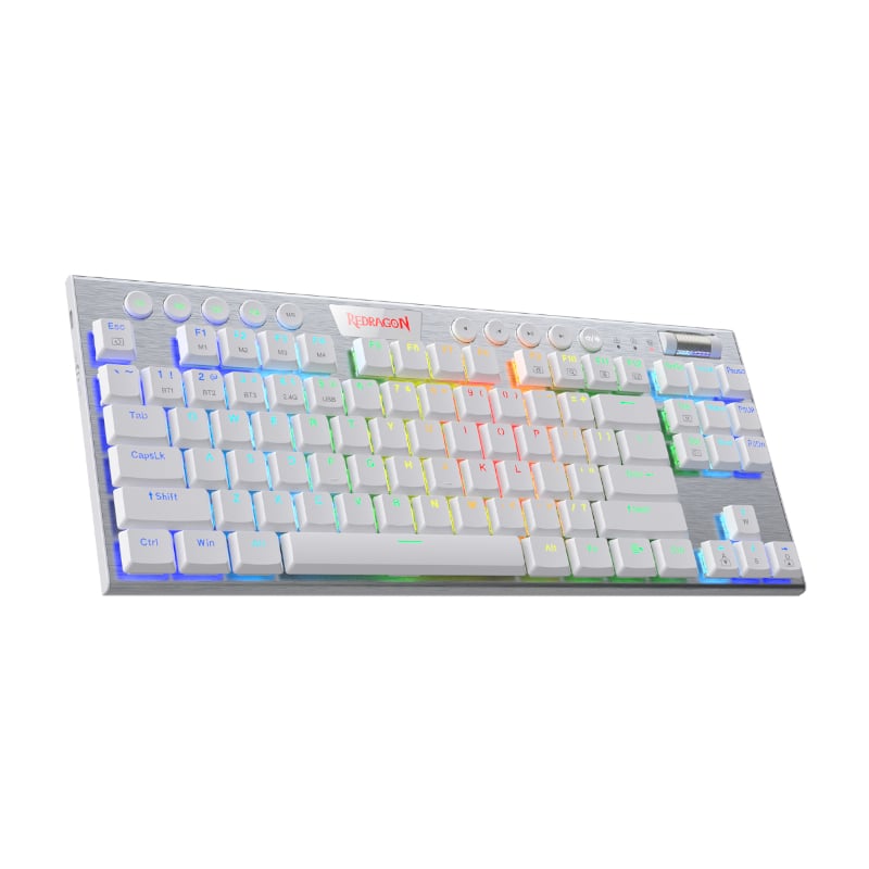 REDRAGON HORUS 87KEY RGB LED SUPER-SLIM ALU FRAME - White