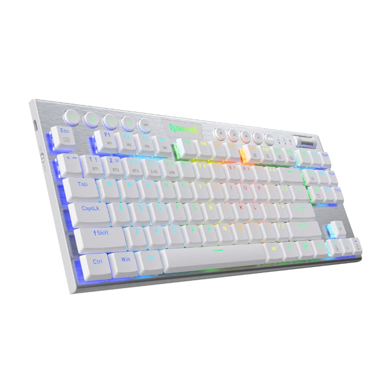 REDRAGON HORUS 87KEY RGB LED SUPER-SLIM ALU FRAME - White