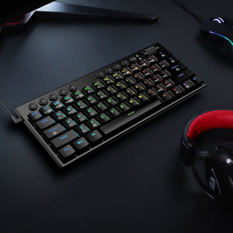 REDRAGON Noctis 61Key Red Switch RGB Low Profile Gaming Mechanical Keyboard - Black