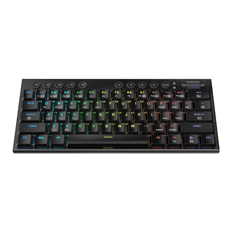 REDRAGON Noctis Pro 61Key Wireless Bluetooth Red Switch RGB Low Profile Gaming Mechanical Keyboard - Black