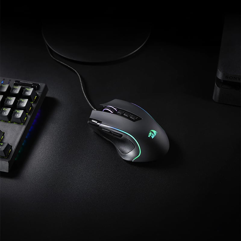 REDRAGON PREDATOR 4000DPI RGB Ergo Gaming Mouse - Black