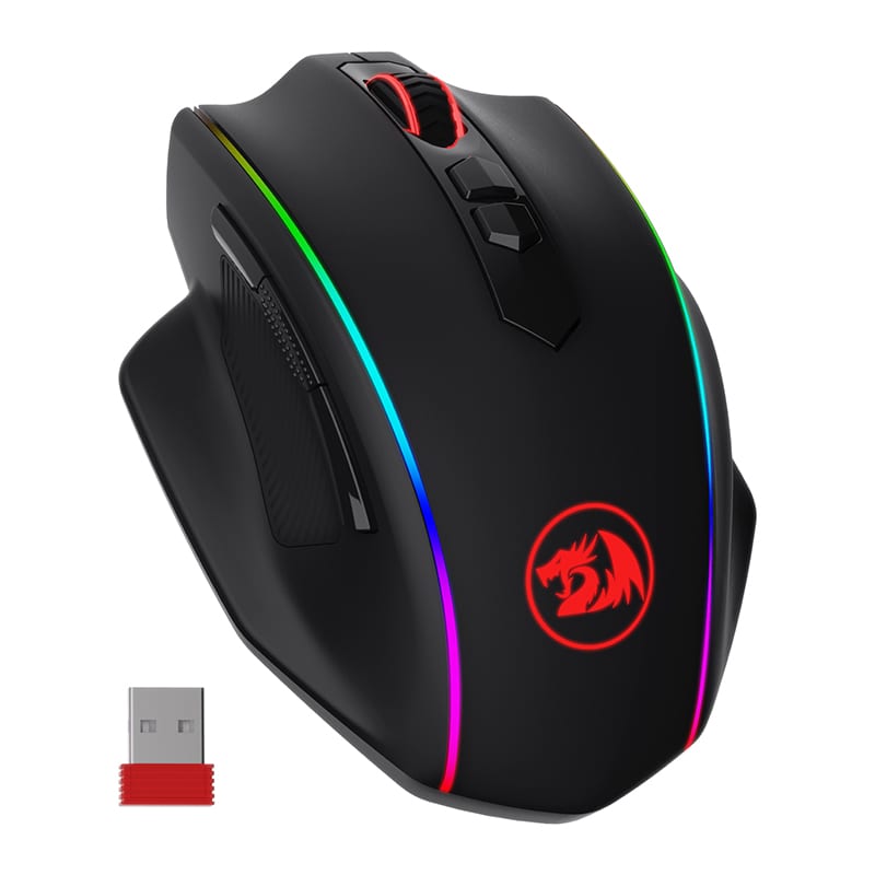 REDRAGON VAMPIRE ELITE Wireless 16000DPI|8 Button|Ergonomic Design|P3335 Optical Sensor|Type-C Cable|RGB Backlit Gaming Mouse - Black