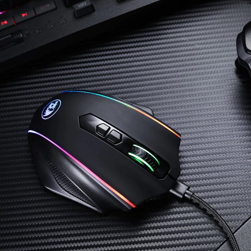 REDRAGON VAMPIRE ELITE Wireless 16000DPI|8 Button|Ergonomic Design|P3335 Optical Sensor|Type-C Cable|RGB Backlit Gaming Mouse - Black