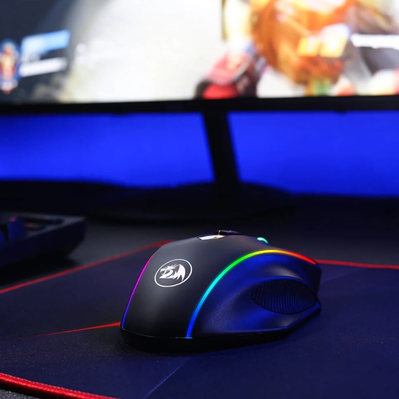 REDRAGON VAMPIRE ELITE Wireless 16000DPI|8 Button|Ergonomic Design|P3335 Optical Sensor|Type-C Cable|RGB Backlit Gaming Mouse - Black