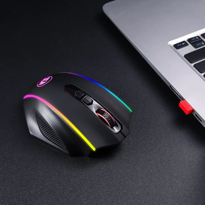 REDRAGON VAMPIRE ELITE Wireless 16000DPI|8 Button|Ergonomic Design|P3335 Optical Sensor|Type-C Cable|RGB Backlit Gaming Mouse - Black