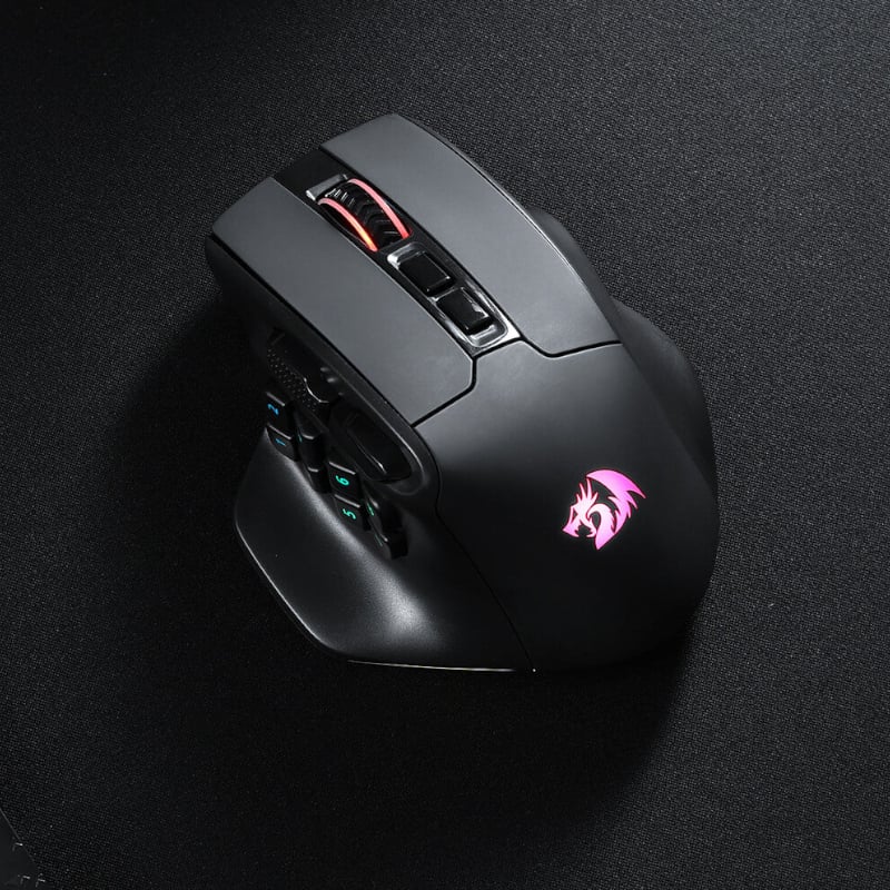 REDRAGON Aatrox Wireless 6200DP RGB MMO Gaming Mouse - Black