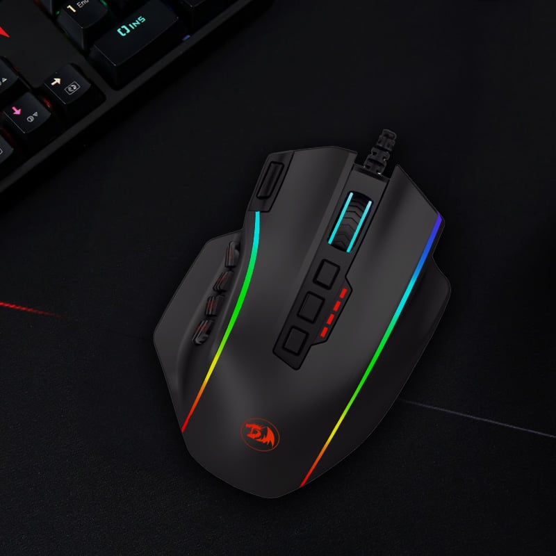 REDRAGON PERDICTION 4 12400DPI RGB MMO Ergo Gaming Mouse - Black