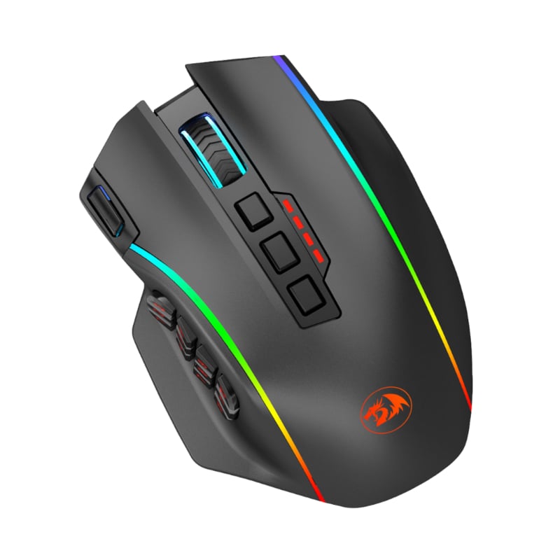 REDRAGON PERDITION PRO 16000DPI RGB Wireless MMO Ergo Gaming Mouse - Black