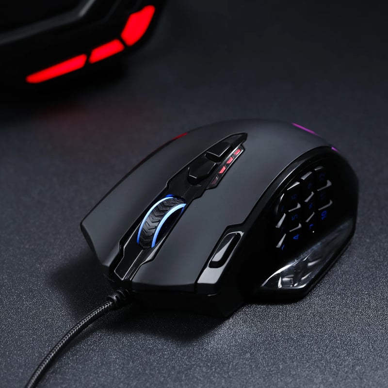 REDRAGON IMPACT 12400DPI MMO Gaming Mouse - Black