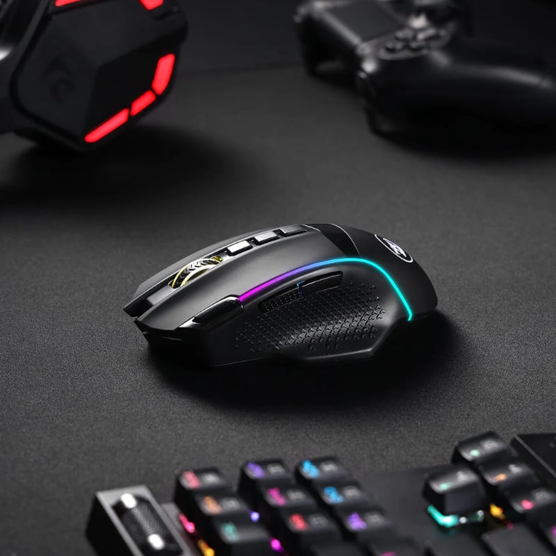 REDRAGON Enlightment 19000DPI RGB Wireless Gaming Mouse - Black