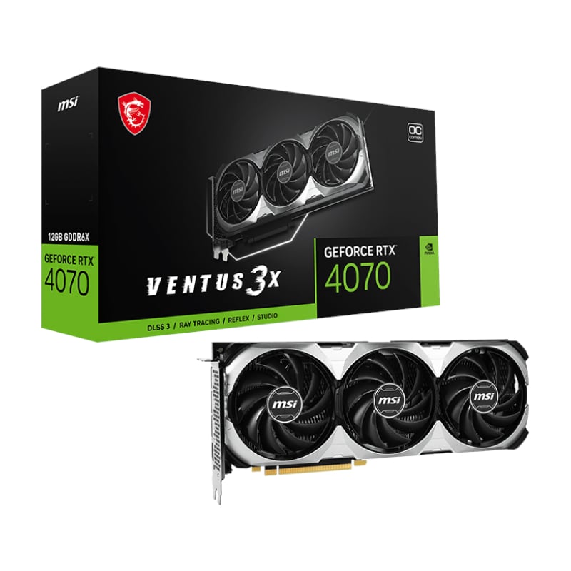 MSI Nvidia GeForce RTX 4070 Ventus 3x 12G OC GDDR6X 192-BIT Graphics Card