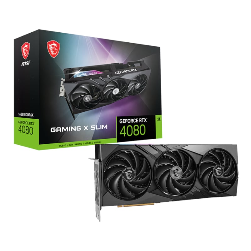 MSI Nvidia GeForce RTX 4080 Gaming X SLIM 16G GDDR6X 256-BIT Graphics Card